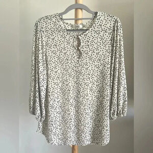 Cure V-Neck Blouse, Women's Size Large White NEW No Tags